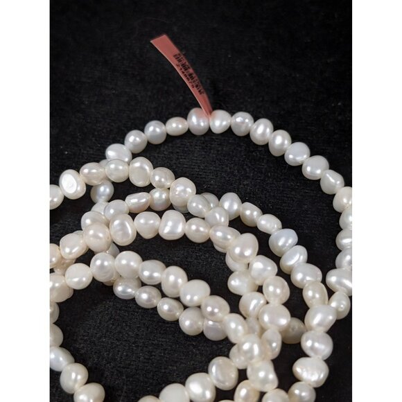 Set of 5 White Baroque Pearl Stretch Bracelets Stacking 6.5 in - Picture 4 of 8